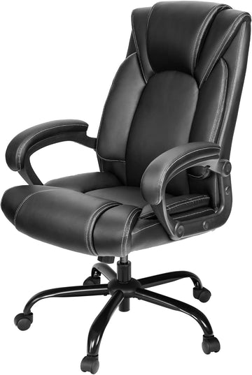 Executive Desk Chair Computer Chair with 5-Year hydrolysis-Resistant Leather Spring Cushion Ergonomic Support Tilting