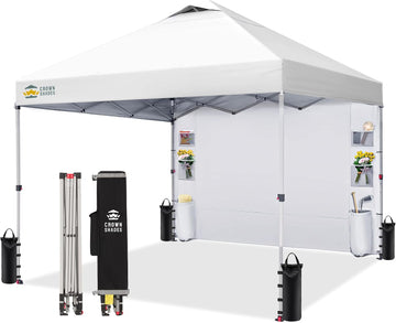 Canopy Tent 10x10 Pop Up Canopy Outdoor Shade with Pockets Sidewall