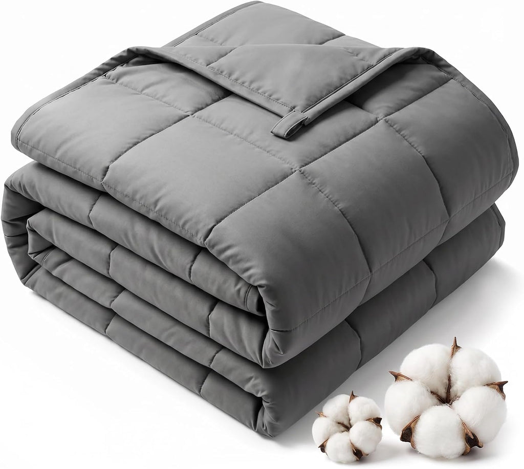 Weighted Blanket for Adults(41"x60",5lbs, Grey) Soft Cooling Heavy Blanket for Sleeping, Breathable Blanket with