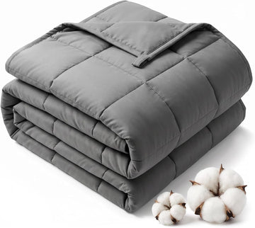 Weighted Blanket for Adults(41"x60",5lbs, Grey) Soft Cooling Heavy Blanket for Sleeping, Breathable Blanket with