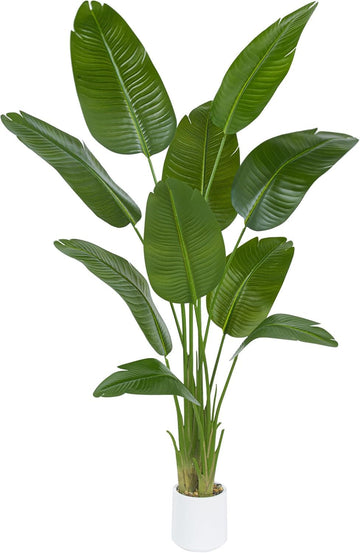 Bird of Paradise Plant Artificial, 6Ft Tall Faux Banana Tree