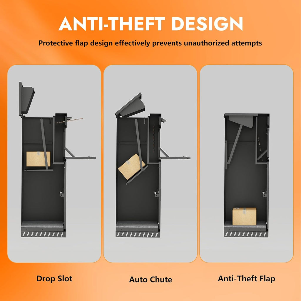 Package Delivery Boxes 44.49''H Anti-Theft Porch Package Box with Lock & Mail Slot