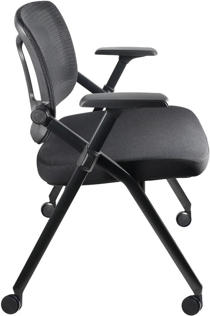 Folding 10 Poker Chairs with Wheels - Cushioned Seat, Leather Armrests & Easy Mobility - Foldable Poker Table Chair