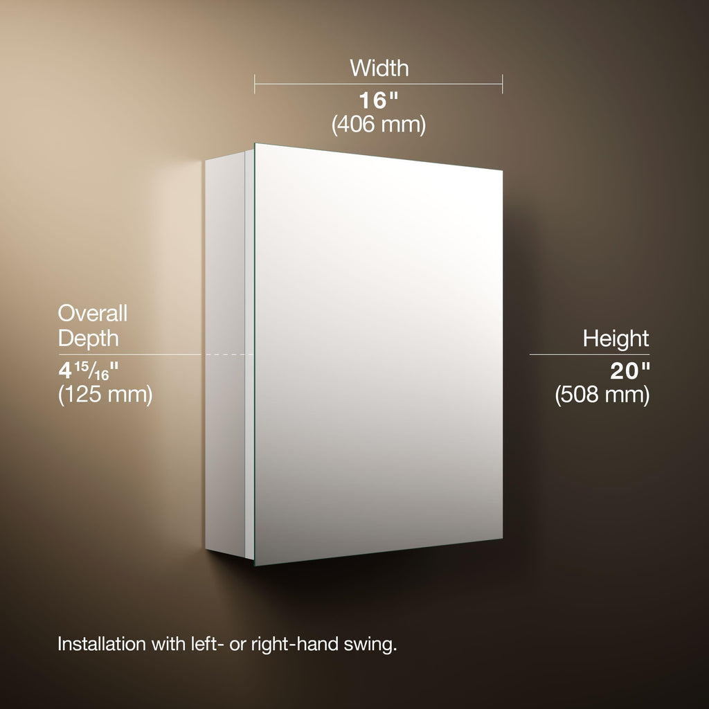 Embark Premium XL Medicine Cabinet Mirror, Deep Rectangular Storage with Adjustable Shelves and Mirrored