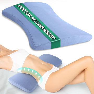 Lumbar Pillow for Sleeping, Lumbar Support Pillow for Bed for Back Pain Relief, Memory Foam Lower Back Pillow for