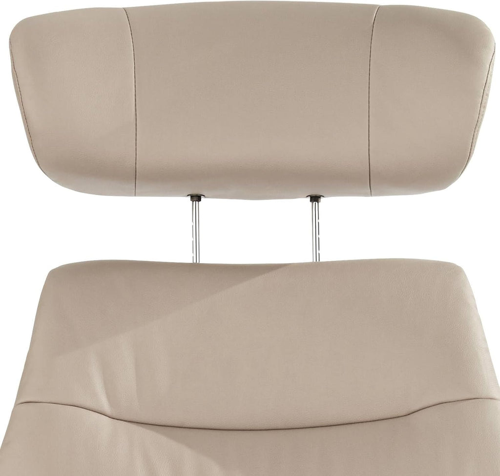 Modern Reclining Swivel Lounge Chair and Ottoman — Faux Leather