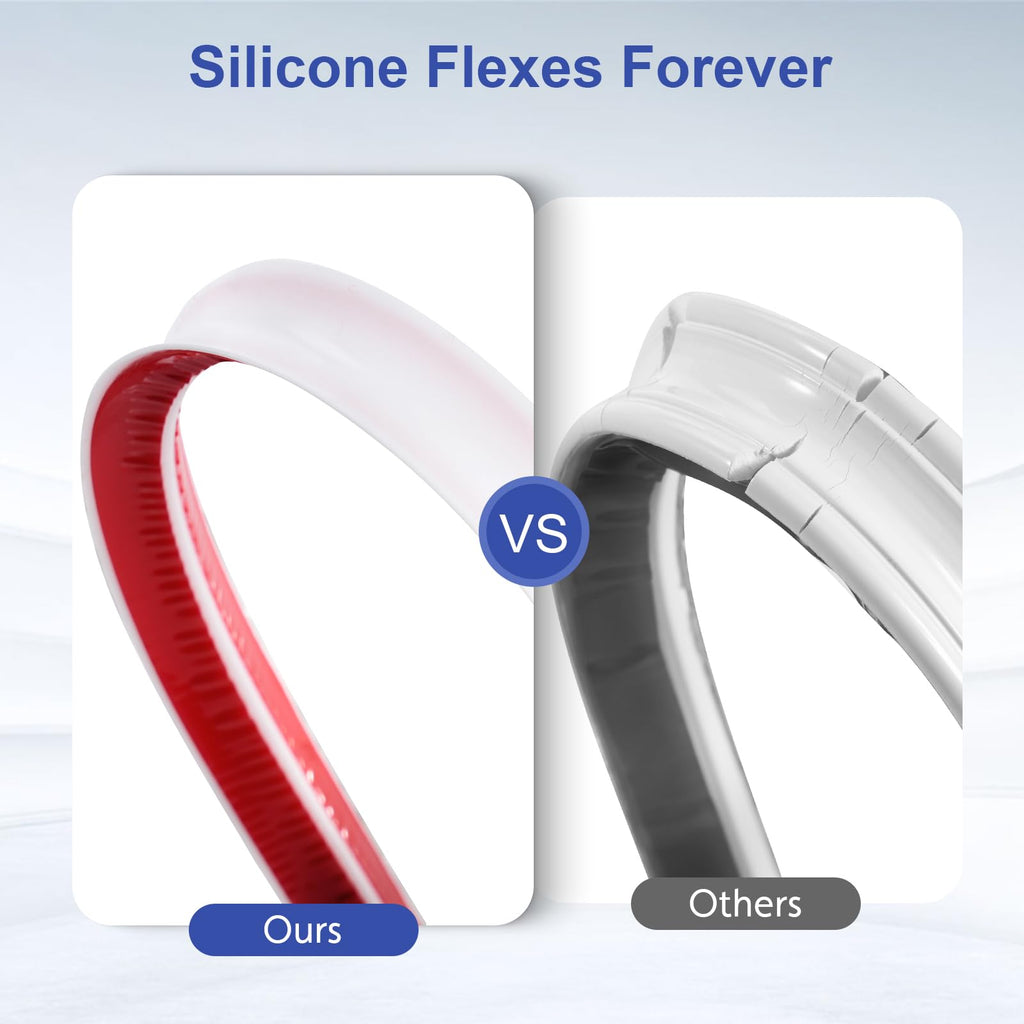 Flexible Quarter Round Molding Trim - 118" Self-Adhesive Silicone Shoe Molding for Floor Gaps, Bathroom Tub & Kitchen