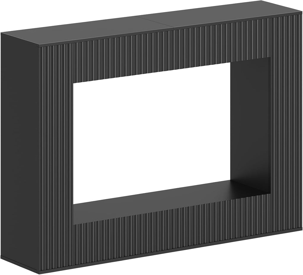 Modern Console Table, 47.2'' Black Entryway Table with Storage, Fluted Couch Table Behind Sofa, for Entrance, Foyer