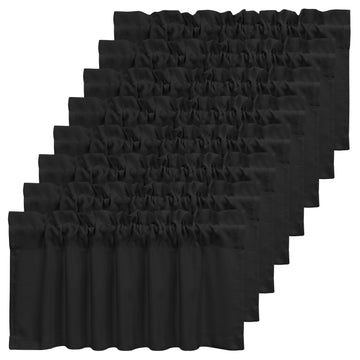 8 Panels Black Blackout Curtain Valances, 52" x 18"
