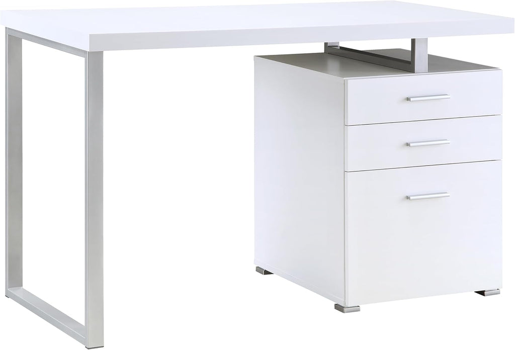 Coaster Home Furnishings Brennan Modern Contemporary Home Office 3-Drawer Writing Desk with Drawers Computer Desk