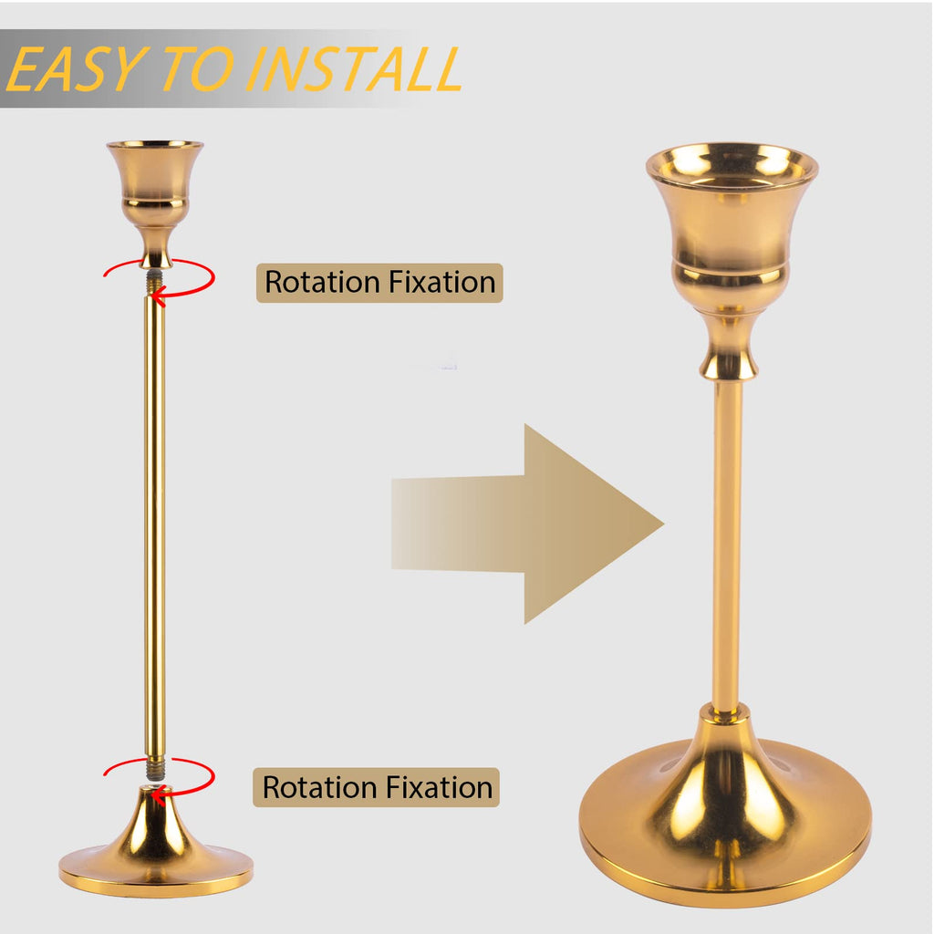 Candlestick Holders, Taper Candle Holder for Candlesticks Gold Brass Vintage Candle Stick Candle Holders Candelabra