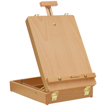 Tabletop Art Easel for Painting, Wooden Sketchbox, Portable Desktop Easel
