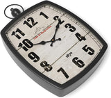 Menterry Large Retro Rectangle Wall Clock, Black Antique Vintage Style
