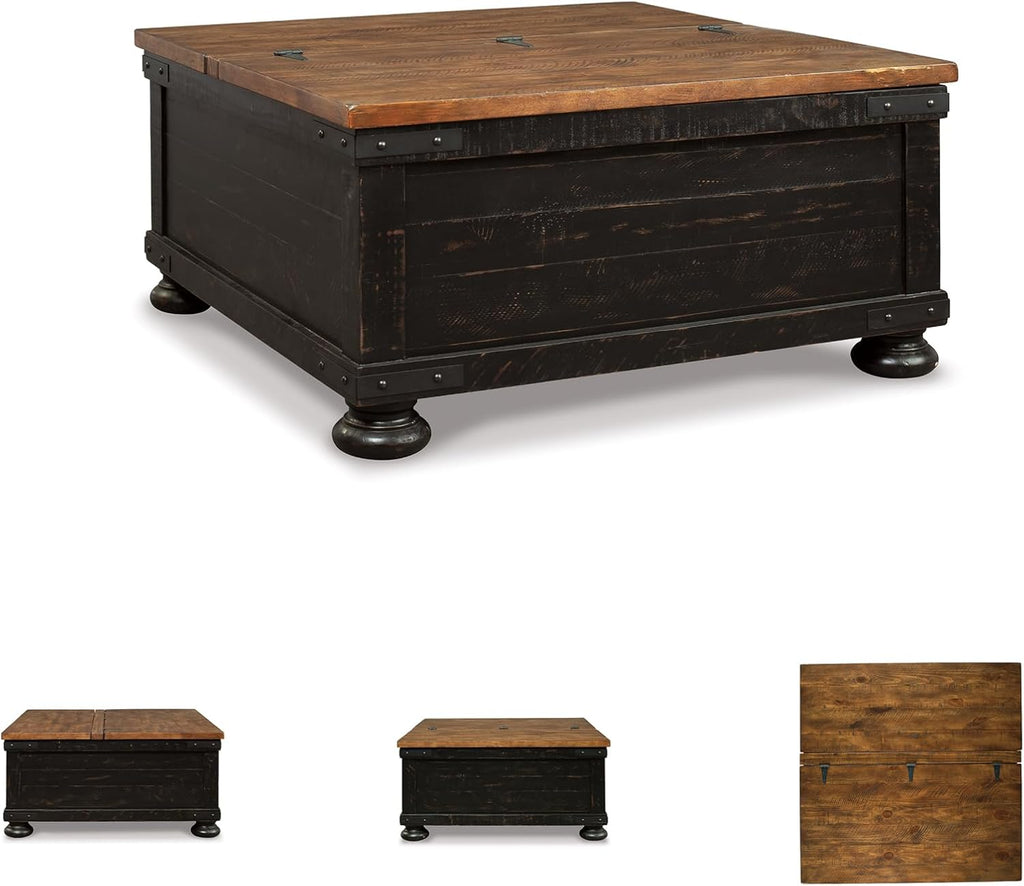 Valebeck Lift Top Coffee Table, Storage, Split-top Design, Wood, 36" W x 36" D x 18" H