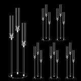 6 Set 3 Arms Acrylic Candelabra Centerpieces,30.7" Clear Candlesticks Holder with Acrylic Shade for Valentine's Day