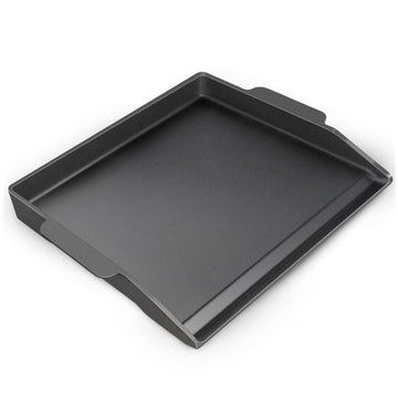 Enameled Cast Iron Griddle for Gas Grill, 17"x13" Flat Top with Handles