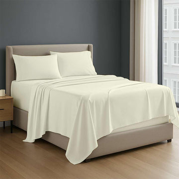 Queen 4 Piece Sheet Set, 100% Egyptian Cotton, Soft Cooling Hotel Luxury Bedding Sheets, Deep Pocket Fits 35 cm