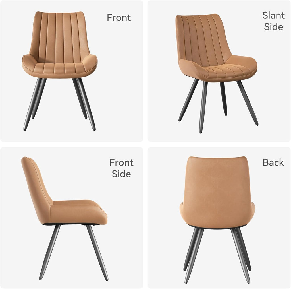 Dining Chairs Set of 2, Mid Century Modern Kitchen Chairs with Soft Cushion