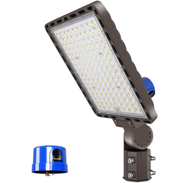 LED Parking Lot Light Dusk to Dawn Outdoor LED Pole Light with Slip Fitter Super Bright IP65 Waterproof