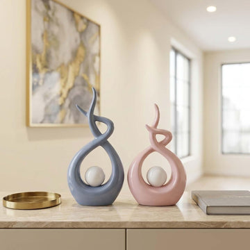 Abstract Ceramic Modern Sculpture, Knick Knacks Statues , Shelf, TV Stand, Coffee Table, Dining Room, Office