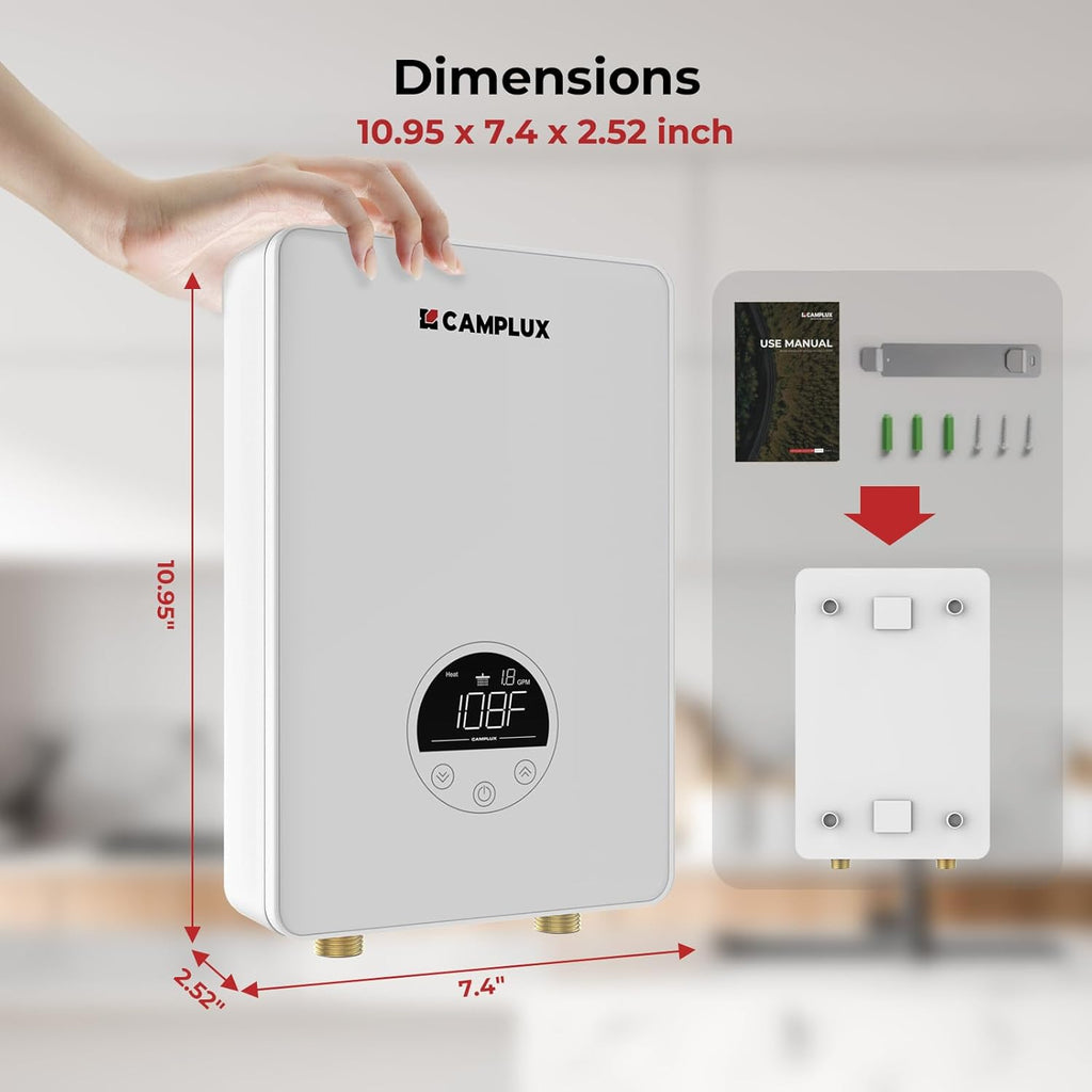Tankless Water Heater Electric 6kW at 240 Volts