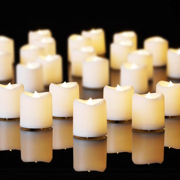100Pack White Flameless Votive Candles, Fake Electric Candles