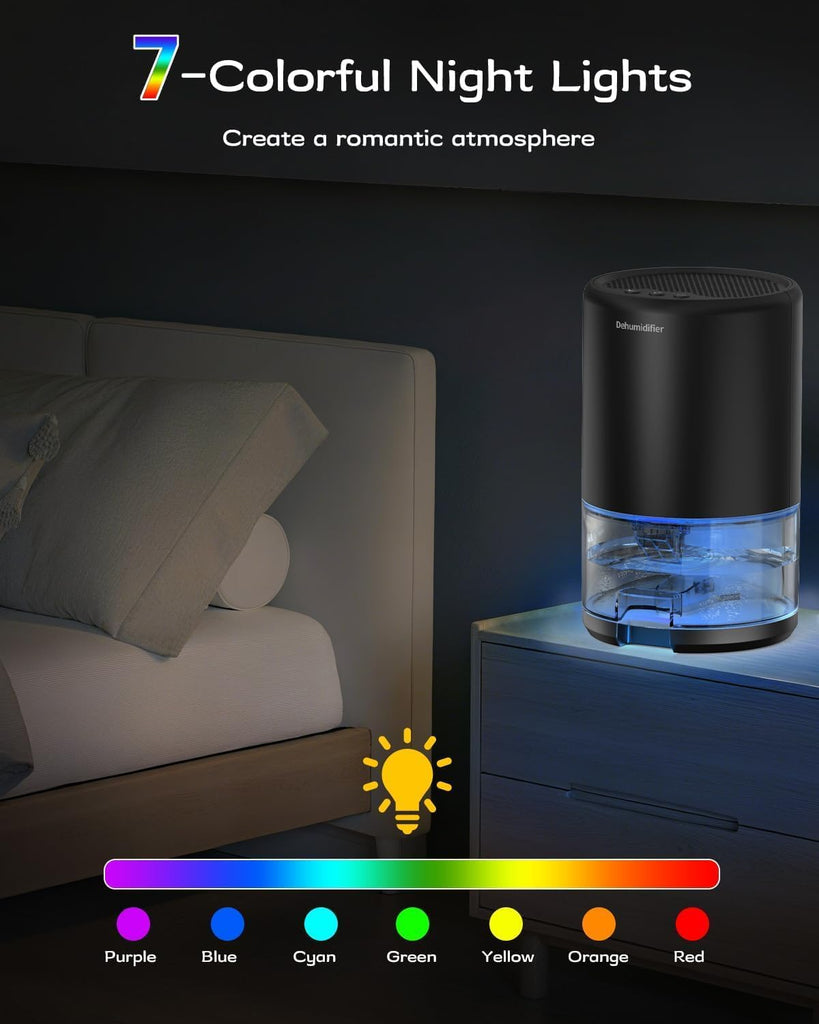 Dehumidifier, 35 oz Small Dehumidifiers for Home, Bathroom, Bedroom, Closet, Ultra-Quiet with Sleep Mode