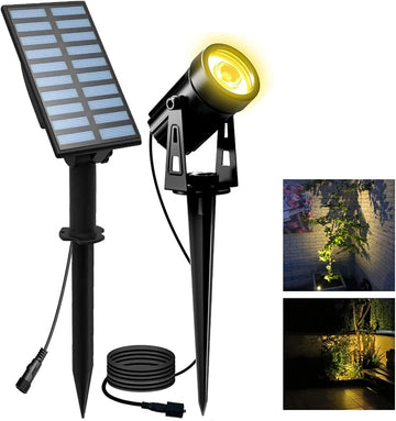 Solar Spotlights Outdoor Waterproof, Solar Landscape Spotlights, Solar Powered Spot Lights for Trees, Flag, Garden