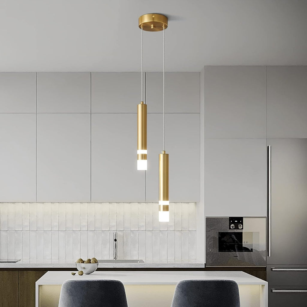 Modern Pendant Light Kitchen Fixture Dimmable LED Gold Mini Pendant Lighting fo Kitchen Island Bedroom Bedside Table