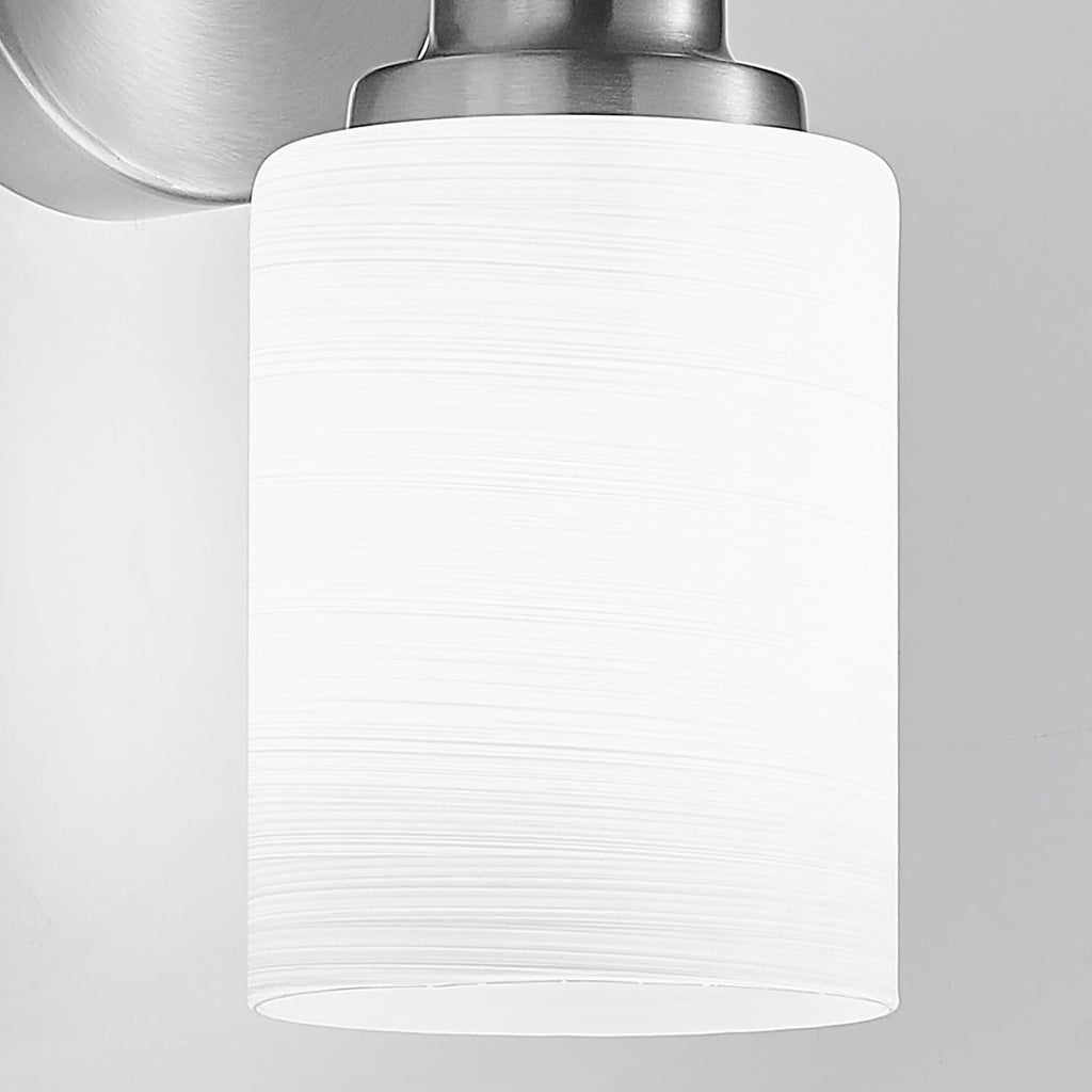 4-Light Brushed Nickel Vanity Lights for Mirror, Bathroom Light Fixtures with Textured Milky White Glass Shade