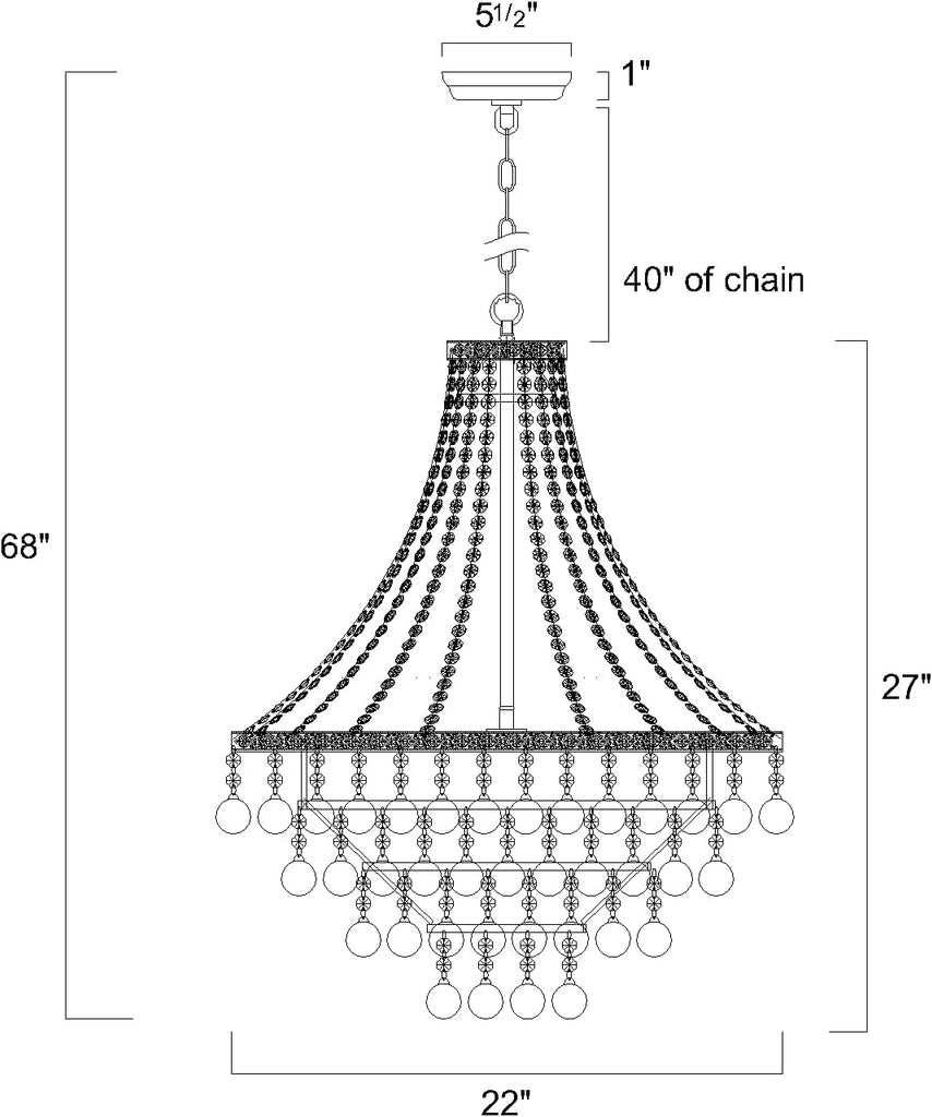 Luxury Empire Crystal Chandelier, 7 Lights, 4 Tiers Glam Light with Chrome Finish, Adjustable Hanging Ceiling Light Fixture, Foyer/Hallway, Dining, Bedroom, Living Room (Antique Copper)