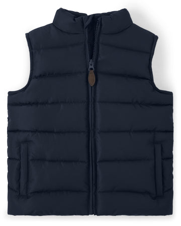 Boys and Toddler Zip Up Puffer Vest, Navy Slate