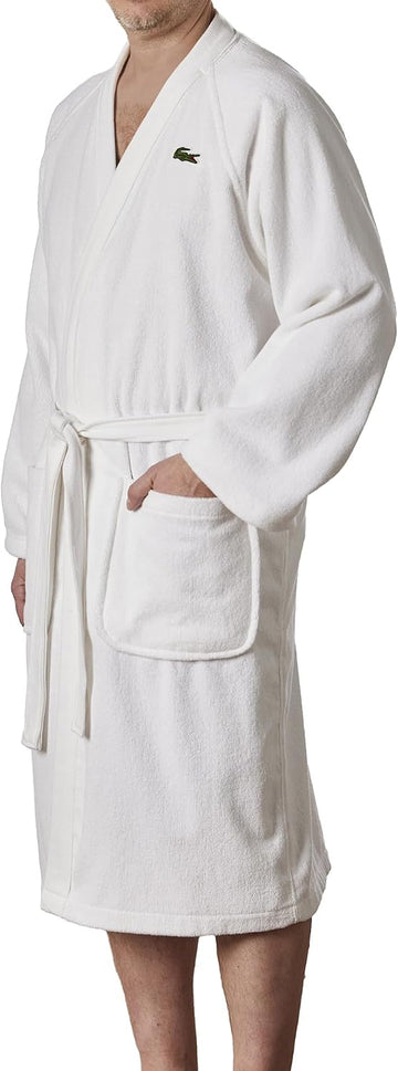 Classic Pique Bath Robe, 100% Soft Cotton Terry, Unisex Adult Bathrobe, Absorbent & Quick Drying, One Size Fits Most
