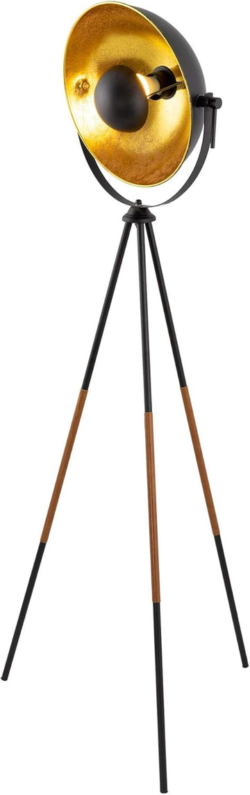 Sulis 58" Modern Tripod Floor Lamp with Gold Foil Satellite Shade