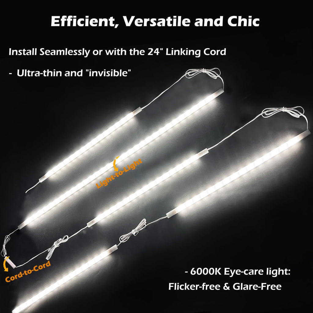 Linkable Under Cabinet Lighting, 12" LED Shelf Light Bars