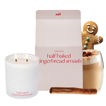 Half Baked Gingerbread Smash Non-Toxic Candle, Holiday Scent, 8.5 oz