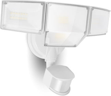 80W 9000LM LED Security Light Hardwire Motion Sensor Outdoor Lights, 4 Head LED Flood Lights Outdoor 5000K Daylight
