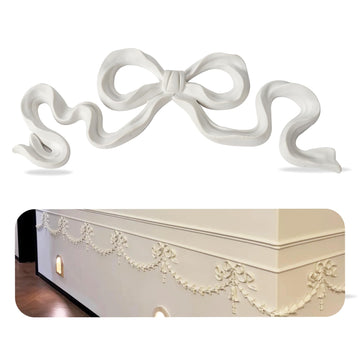 White Acanthus Leaf PVC Carved Applique Onlay 8.07 x 3.15IN