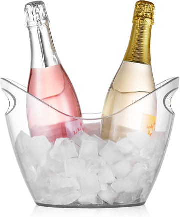 Ice Bucket for Parties or Bar, 3.5 Liter Clear Plastic Drink Tub