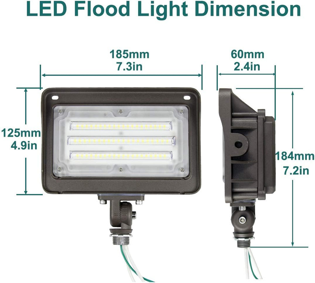 LED Flood Light Outdoor 50W, 6500LM (200W HPS/MH Equiv.) 5000K Daylight, Waterproof Knuckle Mount LED Outdoor Flood