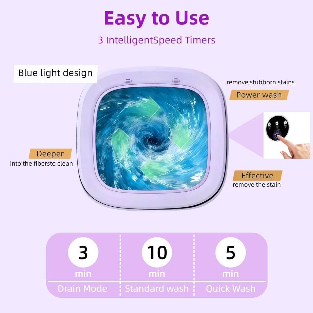 Portable Washing Machine,Mini Washer,16L Upgrade Mini Laundry Machine with Spin Basket,Deep Clean Baby Clothes