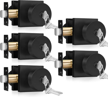 Entry Door Knob with Lock and Key - Zinc Alloy Matte Black Front Door Lockset or Interior Use