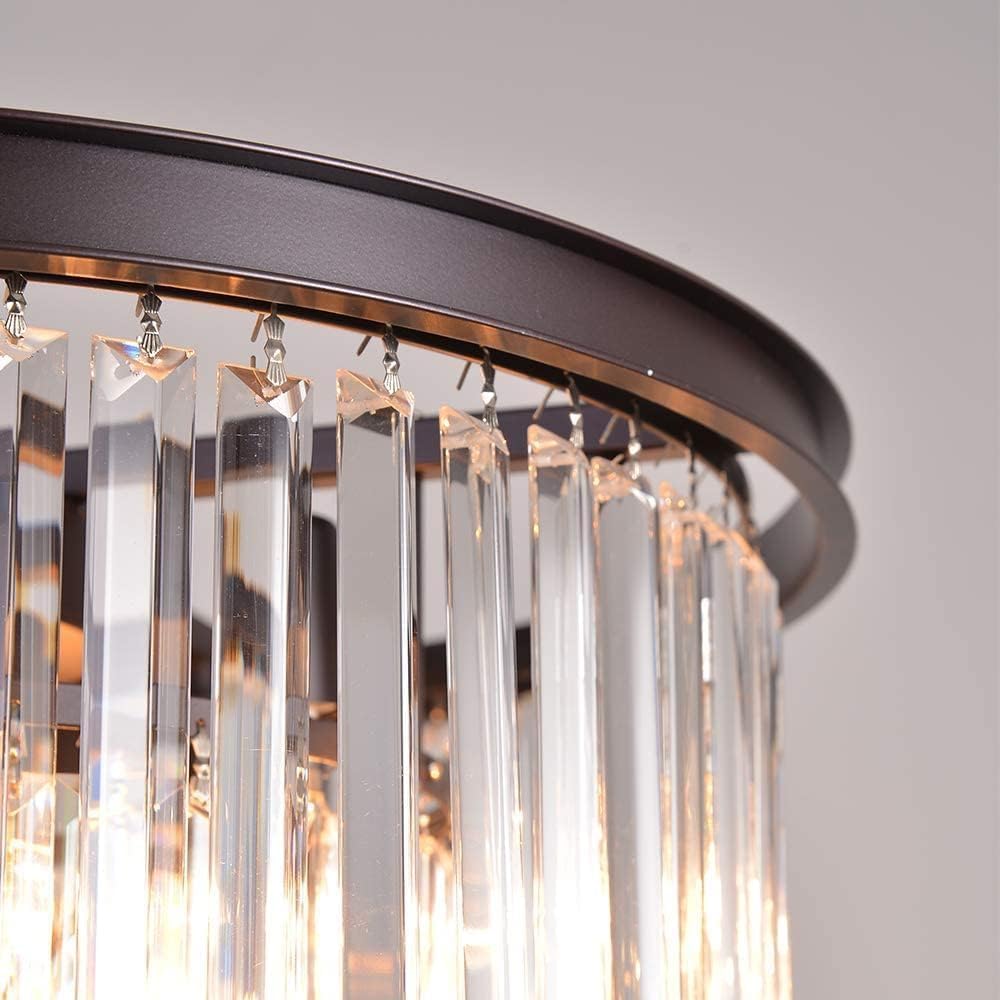 Inspired Odeon Style Bronze Crystal 3-Tier Modern Chandelier