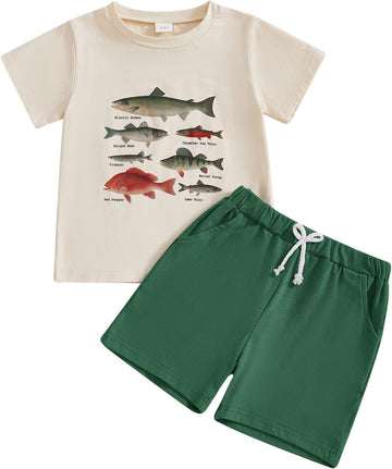 Toddler Baby Boy Summer Clothes Animal Print Tops Shorts Outfits