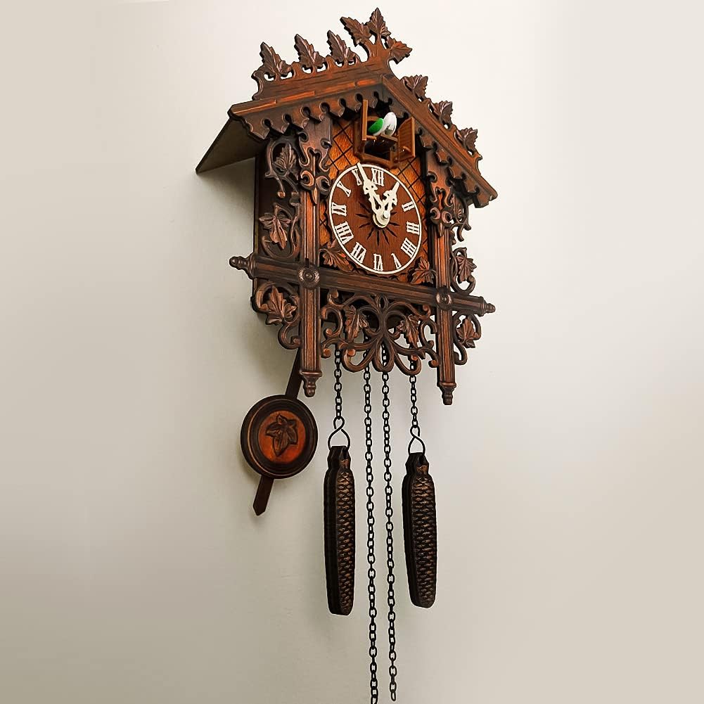 JoonieHouse Traditional Black Forest Cuckoo Clock, Newly Wood Coo Coo Clock Decorative Wall Clock with Pendulum and Chiming Function -...