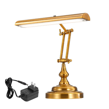 Vintage Gold Piano Lamp with 3-Way Touch Control, Stepless Dimmable