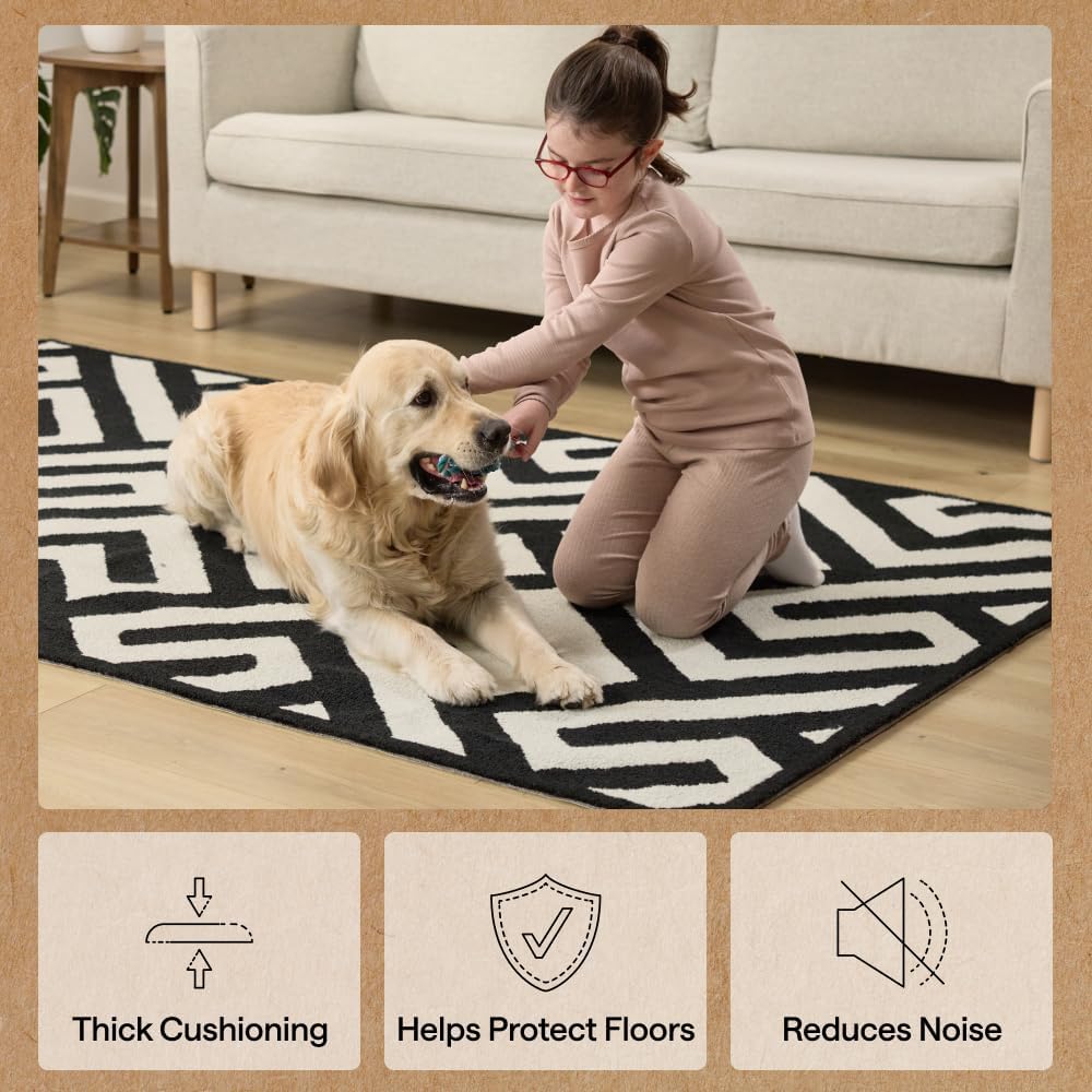 Slip Resistant Rug Pads for Hardwood Floor, 5x7 Cream - Set of 35