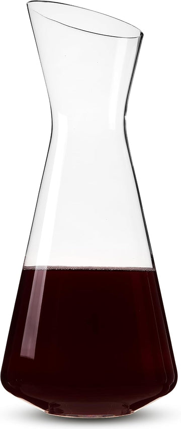 Style Crystal Wine Decanter, Elegant Carafe for Red and White Wine, Modern Glass Pitcher Gifts, Housewarming, Hosting