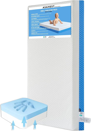 Dual Sided Comfort Gel Memory Foam Breathable Baby Bed Mattress for Crib, Premium for Infant and Toddler with