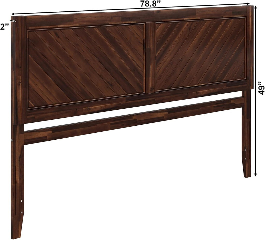 King Solid Wood Rustic Farmhouse Headboard, Barnwood